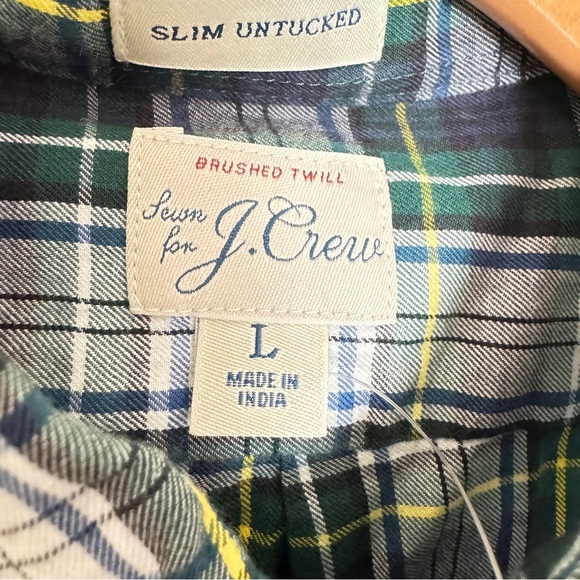 NWT J.Crew Men's Brushed Twill Flannel Slim Untucked Shirt Size L - Picture 5 of 8